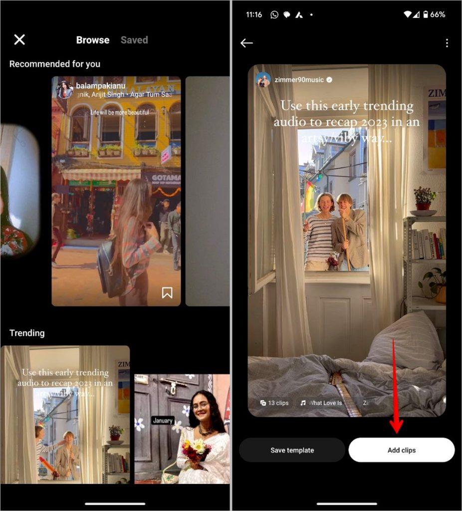 Instagram リール テンプレートの入手先