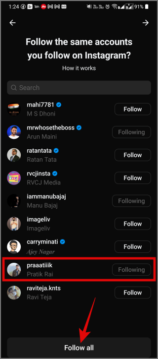Instagram の友達をスレッドでフォローする方法