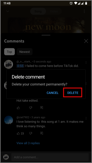モバイルで YouTube Music の曲や動画にコメントする方法