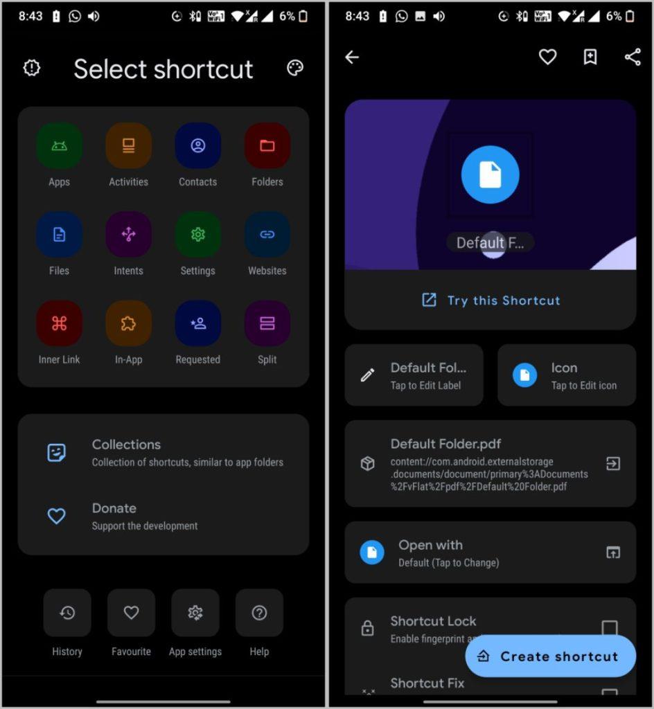 Androidのホーム画面にファイル/フォルダーのショートカットを追加する方法