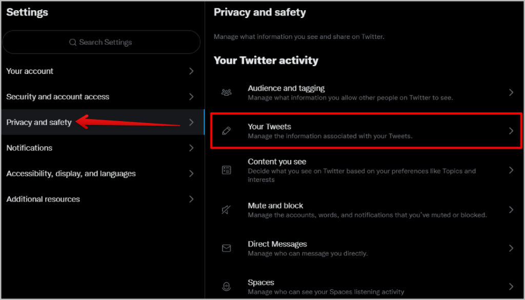 Twitter で機密コンテンツを表示、投稿、フィルターする方法