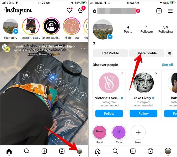 Instagramプロフィールリンクをコピーして共有する方法