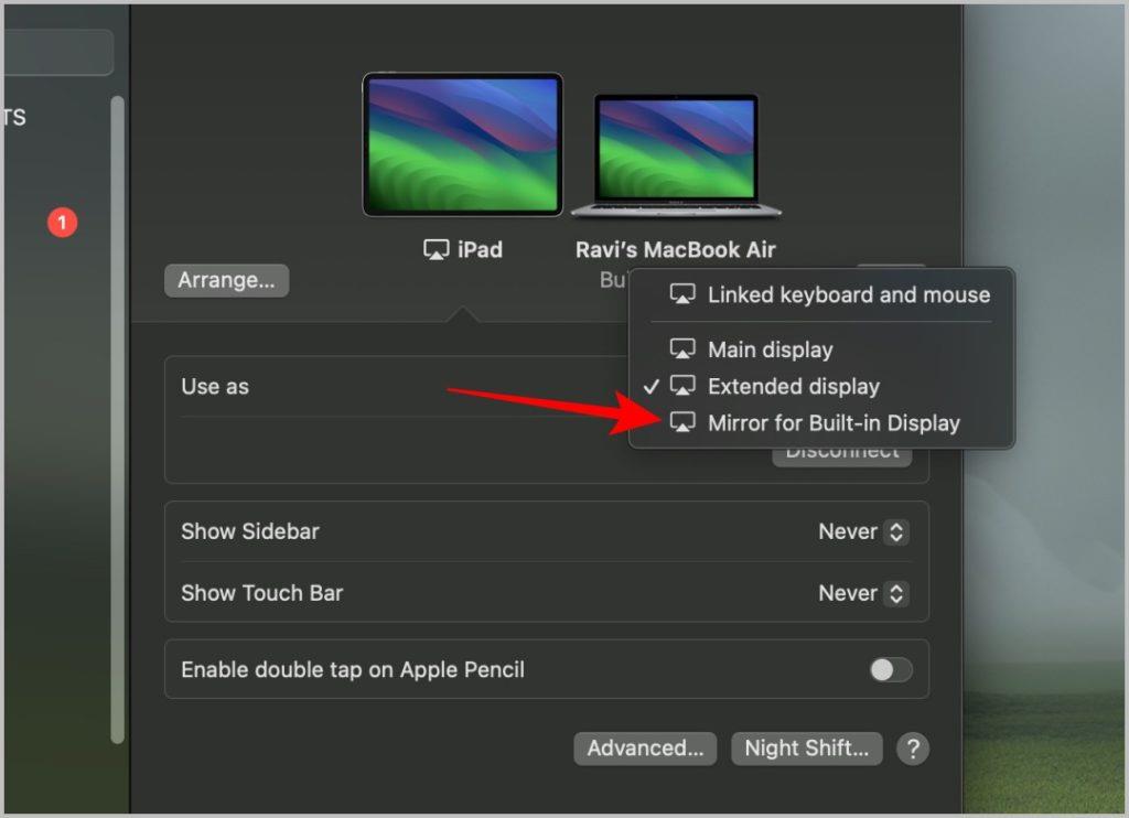 Sidecar を使用して iPad を Mac のセカンド スクリーンとして使用する方法
