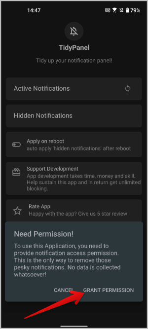 Android で永続的な通知を非表示にする方法