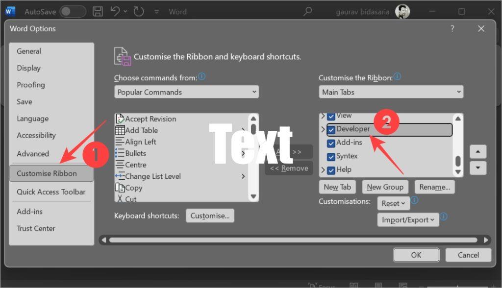 Microsoft Wordで入力可能なフォームを作成する方法