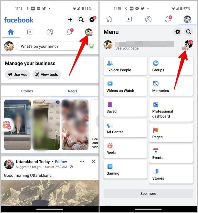 Facebook ページとプロフィールの間、またはその逆に切り替える方法