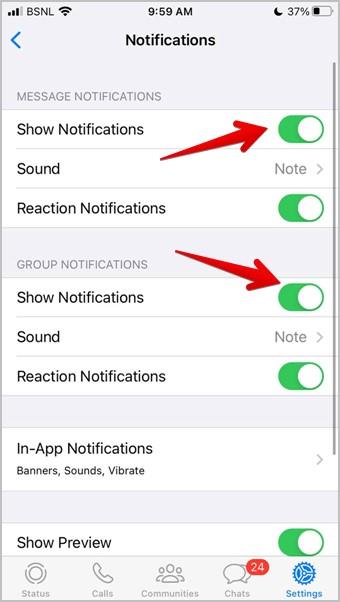 WhatsAppでチャット、ステータス、通話のミュートを解除する方法