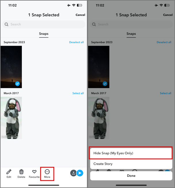 Snapchatで目だけを使う方法