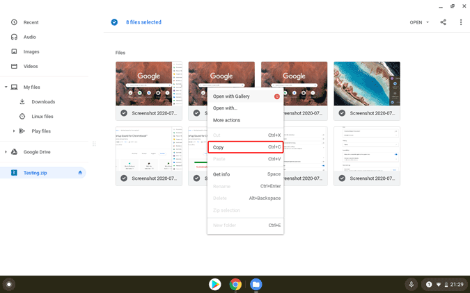 Chromebook でファイルを圧縮および解凍する方法