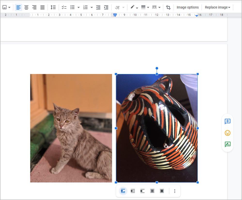 Google ドキュメントで 2 つの写真を並べて配置する 3 つの方法