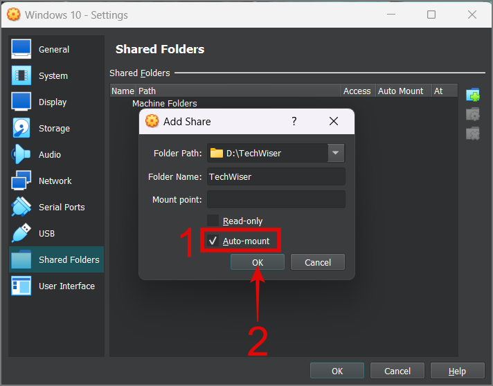 VirtualBoxで共有フォルダーを作成する方法