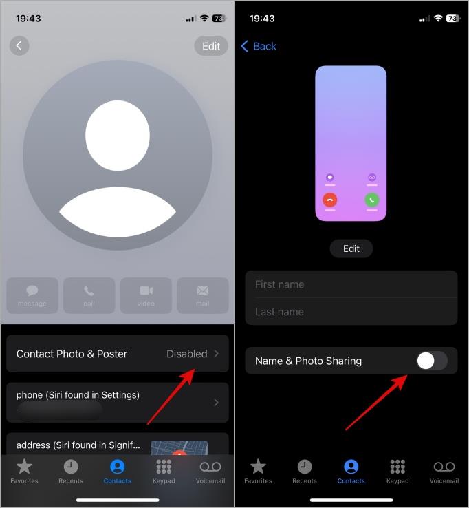 iPhone で連絡先の写真とポスターを有効にして設定する方法