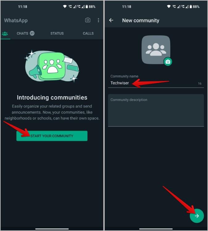 WhatsApp コミュニティにグループを追加または削除する方法