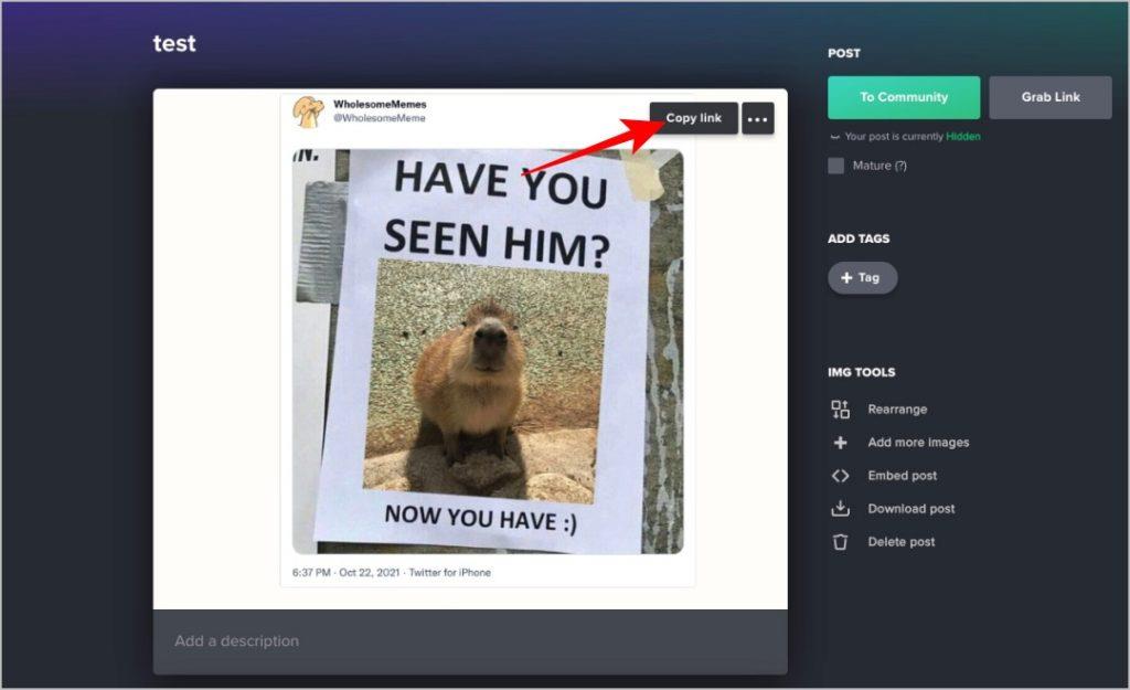 パソコンと携帯電話で Imgur リンクを取得する方法