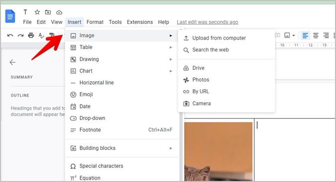 Google ドキュメントで 2 つの写真を並べて配置する 3 つの方法