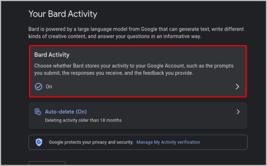 Google Bard の会話を削除する方法