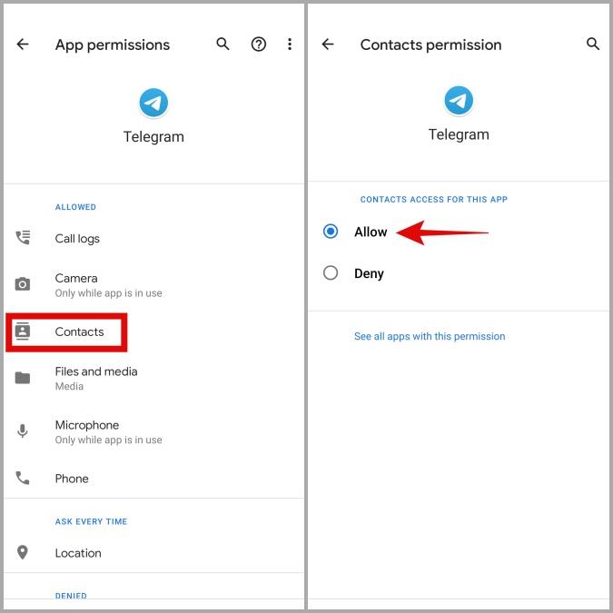 Android と iPhone で Telegram が連絡先を同期しない場合の 7 つの修正
