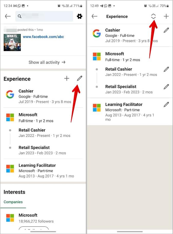 LinkedIn でエクスペリエンスを追加、編集、並べ替え、または削除する方法