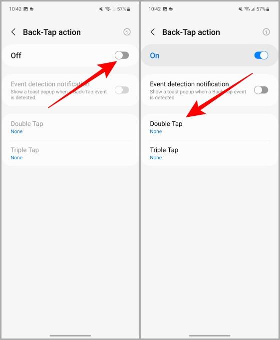 Samsung Galaxy スマートフォンでダブルおよびトリプル バック タップを有効にする方法