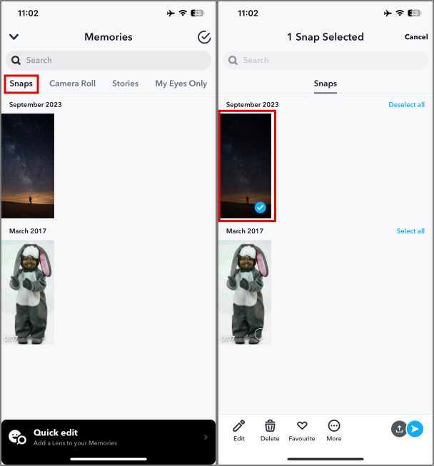 Snapchatで目だけを使う方法
