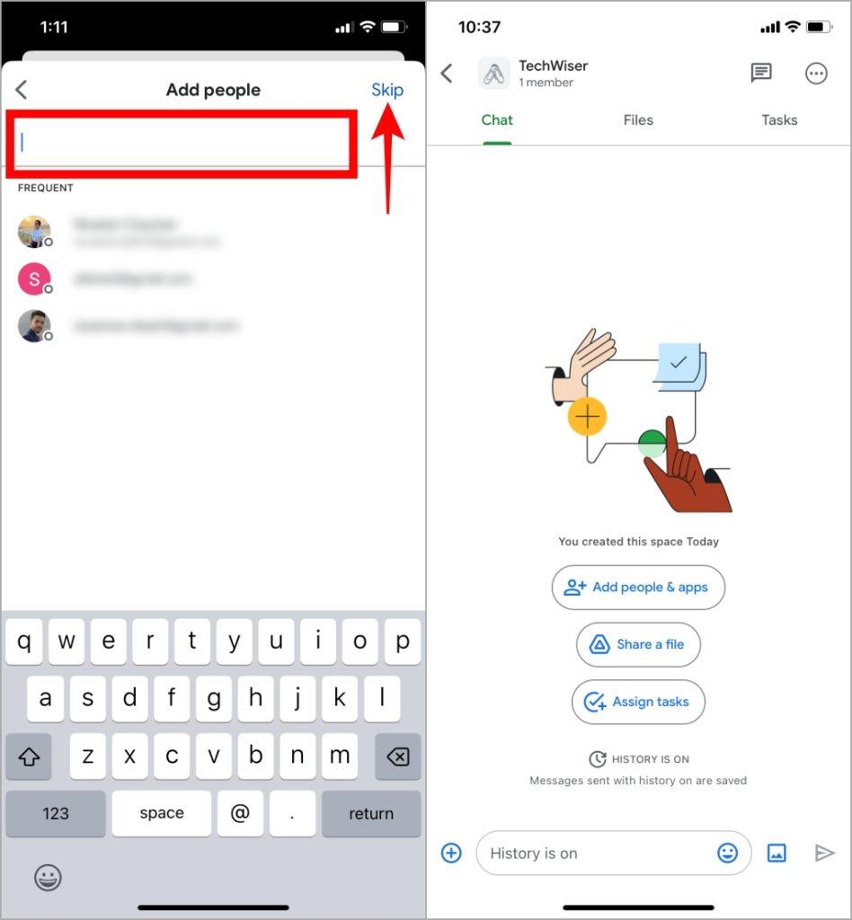 モバイルで Google Chat にスペースを作成する方法