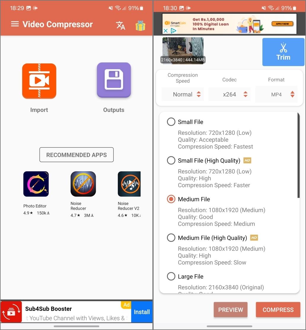 Android でビデオを圧縮するベスト 5 アプリ