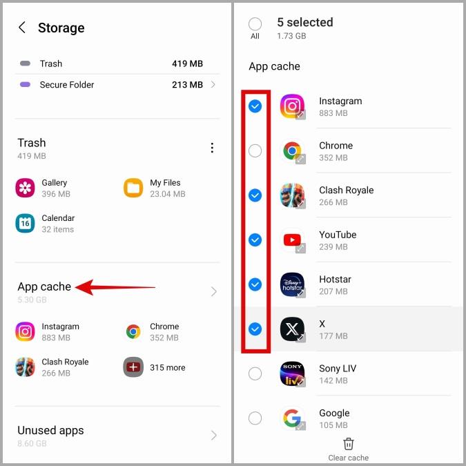 Samsung Galaxy Phone の個別またはすべてのアプリのキャッシュをクリアする方法