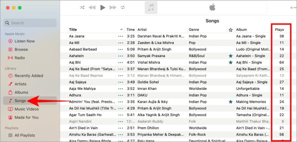 How Many Times I Listened to a Song on Apple Music