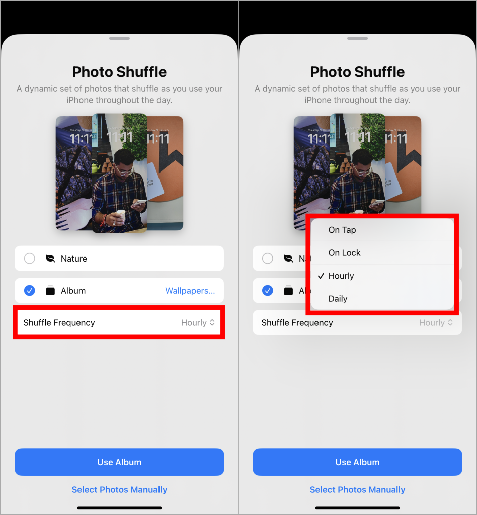 iPhoneの壁紙としてアルバムを設定する方法