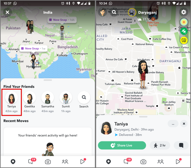 Snapchatでスナップマップを使用する方法