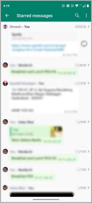 WhatsApp Web およびモバイル上のスター付きメッセージはどこにありますか