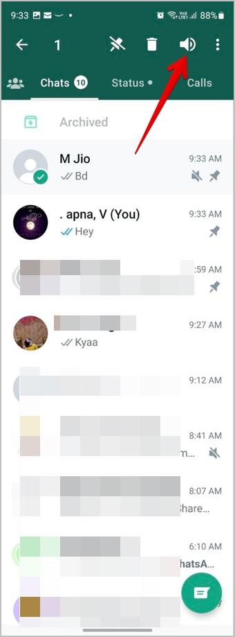 WhatsAppでチャット、ステータス、通話のミュートを解除する方法