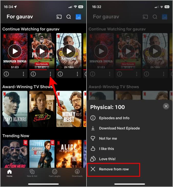 Netflix で継続視聴リストからタイトルを削除する方法