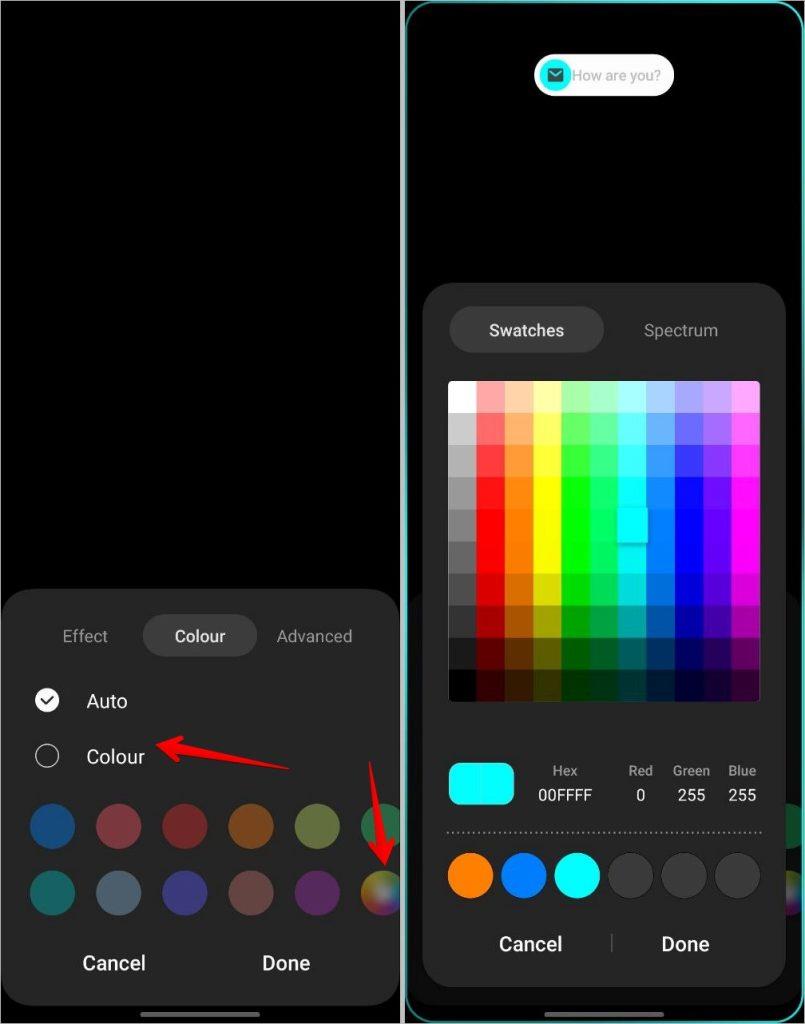 Samsung Galaxy スマートフォンでエッジ ライティングを使用する方法