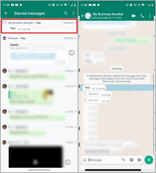 WhatsApp Web およびモバイル上のスター付きメッセージはどこにありますか