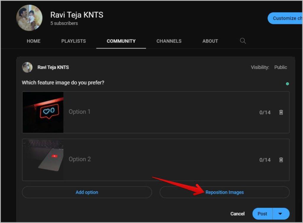 YouTube で画像を使用したコミュニティ投票を作成する方法