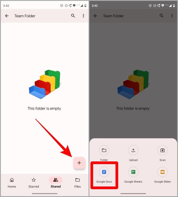 モバイルとウェブ上の Google ドライブの共有フォルダーに Google ドキュメントを追加する 2 つの方法
