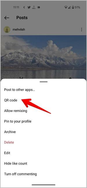 Instagramプロフィール、リール、投稿用のQRコードを作成する方法