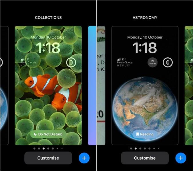 iPhone（iOS 16）のロック画面でフォーカスモードを使用する方法
