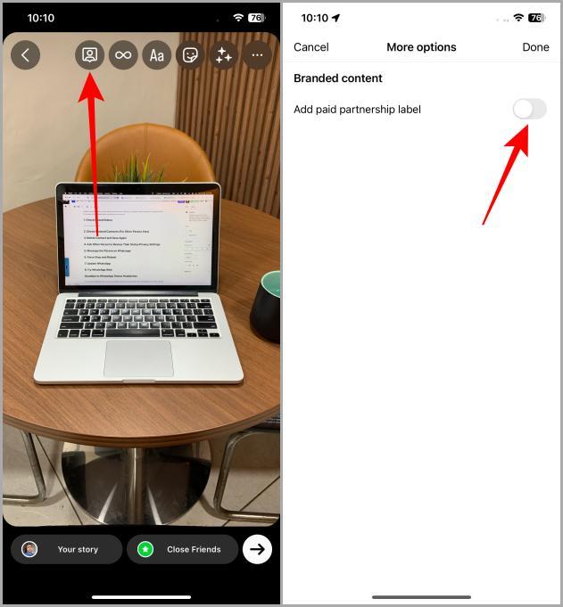 Instagramの投稿、リール、ストーリーに有料パートナーシップラベルを追加する方法