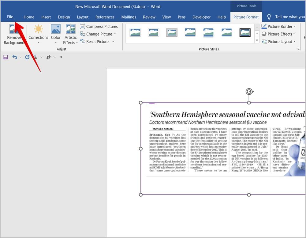 PCのWordで画像をテキストに変換する方法