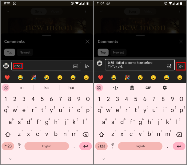 モバイルで YouTube Music の曲や動画にコメントする方法
