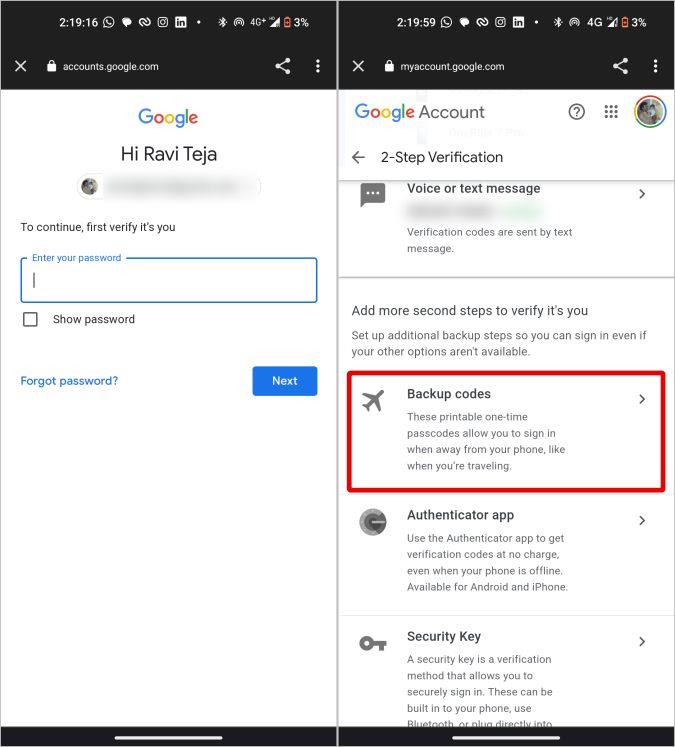 Googleからバックアップコードを生成する方法