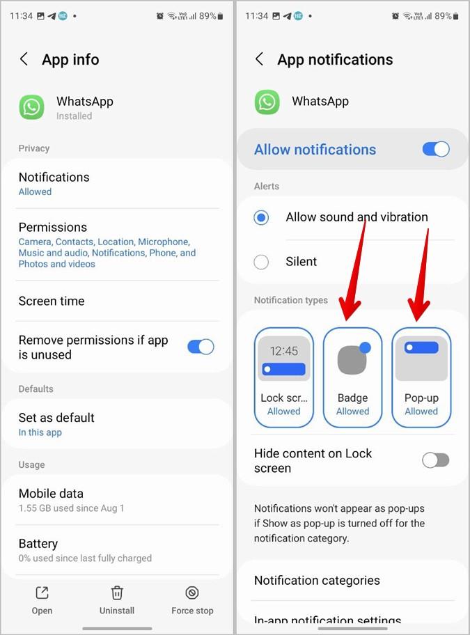 ロック画面とホーム画面で WhatsApp の通知を受け取る方法