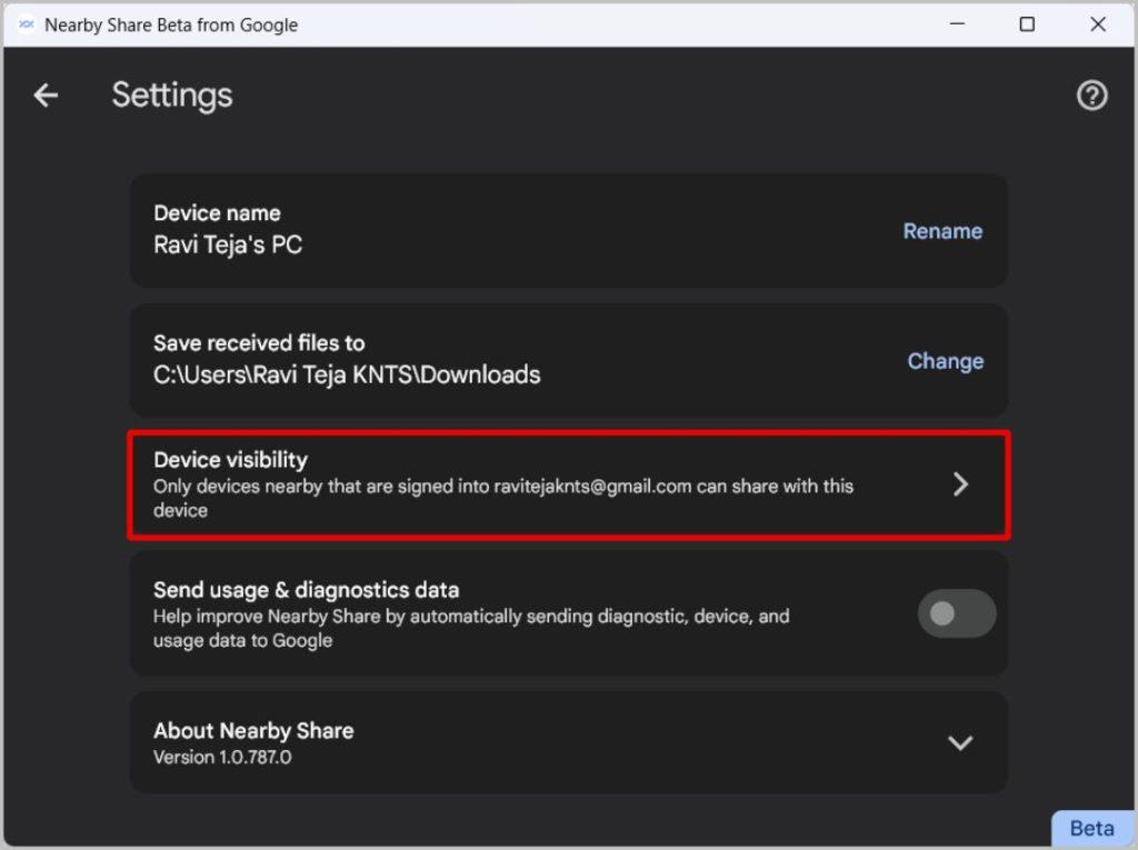 Nearby Share を使用して Android と Windows 間でファイルを共有する方法