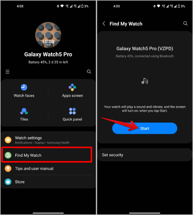Samsung Galaxy Watch を使用して携帯電話を見つける方法、またはその逆の方法