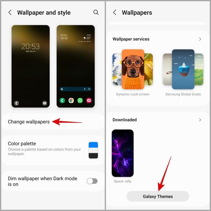 Samsung Galaxy 携帯電話の壁紙を自動的に変更する方法