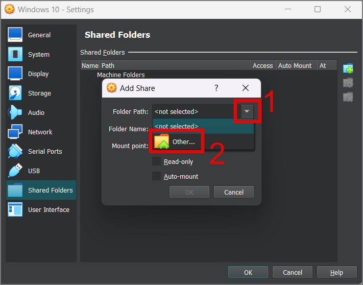 VirtualBoxで共有フォルダーを作成する方法