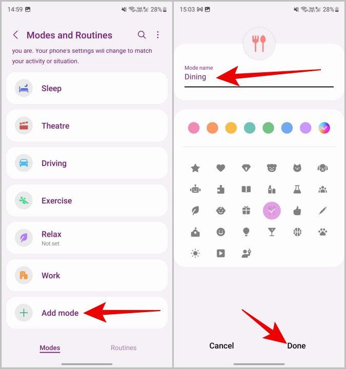 Samsung Galaxy 電話でモードを作成および管理する方法