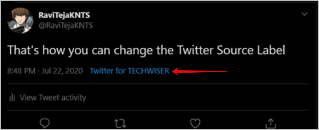Twitterソースラベルを変更する方法